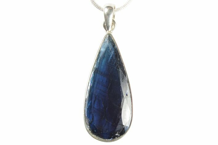 Faceted Kyanite Crystal Pendant (Necklace) - Sterling Silver #228440